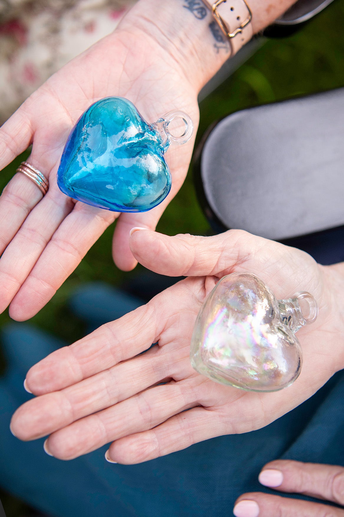 The Heart-to-Heart Project: Handblown Glass Heart in Iridescent