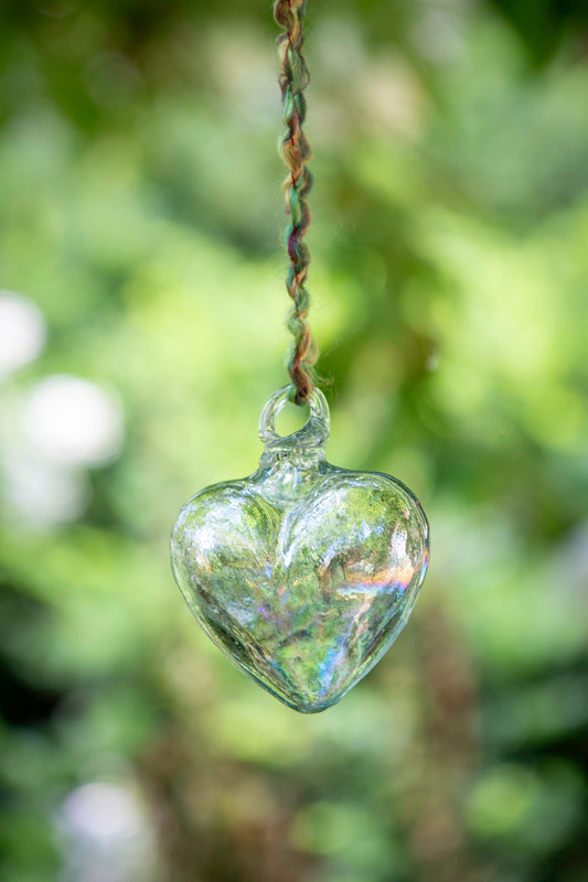 The Heart-to-Heart Project: Handblown Glass Heart in Iridescent