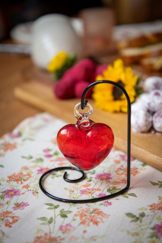 The Heart-to-Heart Project: Handblown Glass Heart in Ruby Red