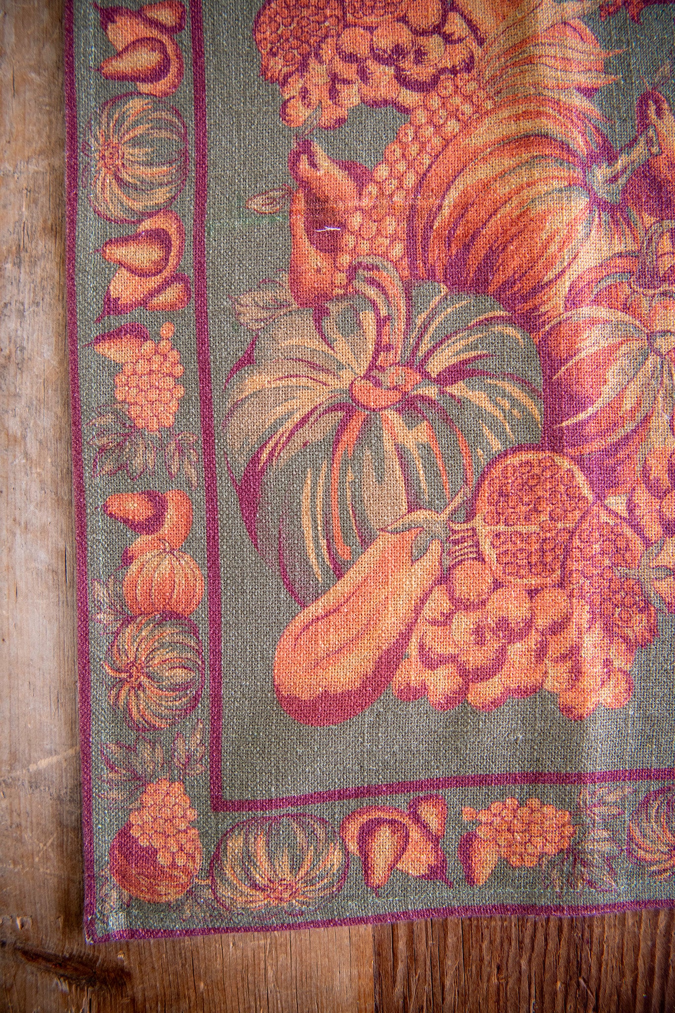 Harvest Pumpkin Tea Towel in Olive