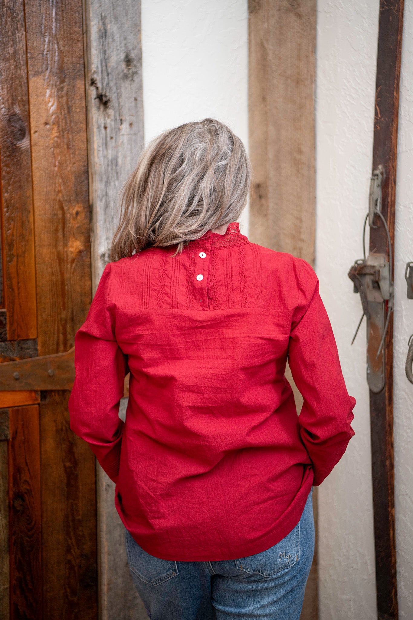 Heirloom Blouse in Deep Scarlet