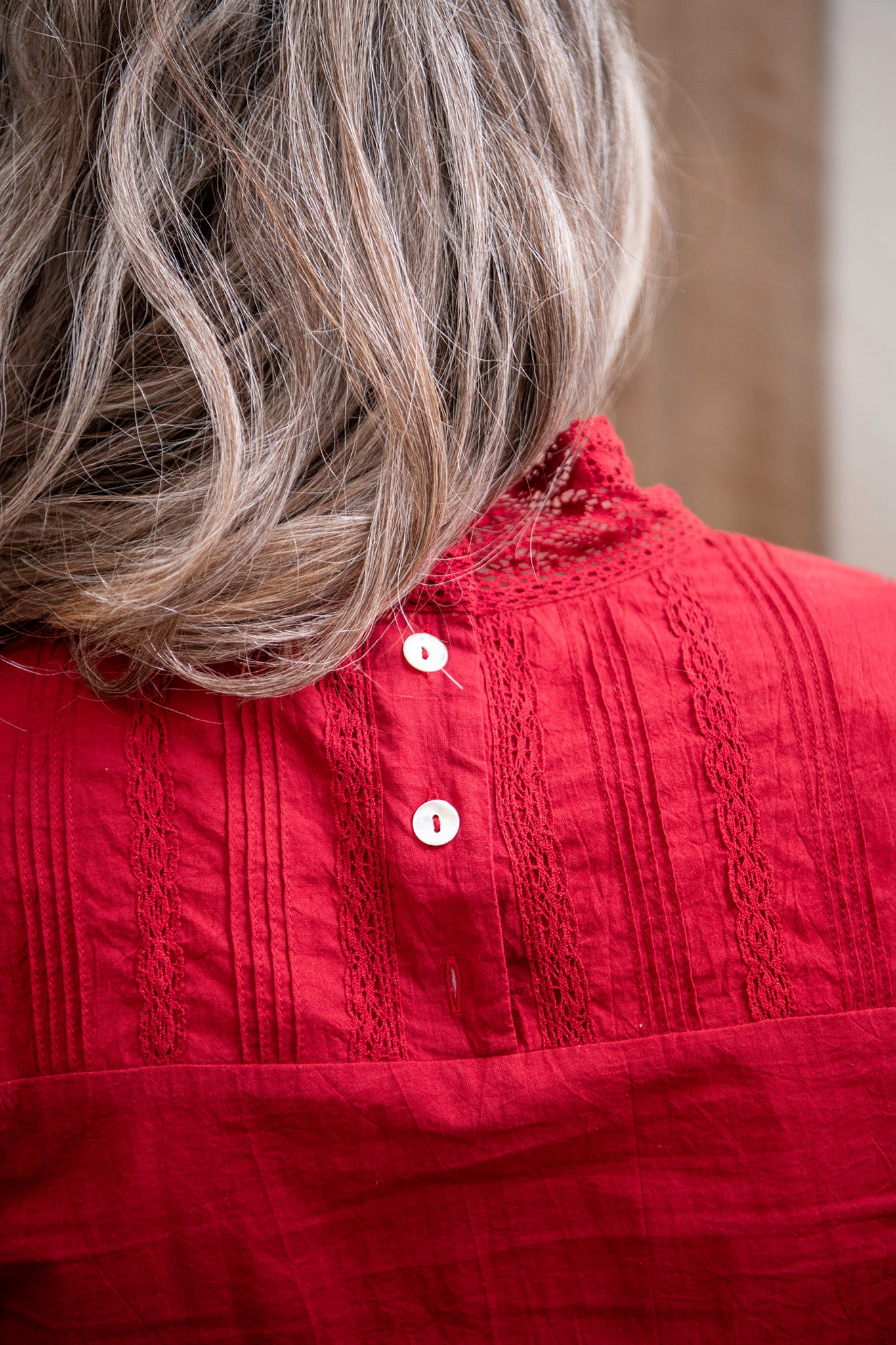 Heirloom Blouse in Deep Scarlet