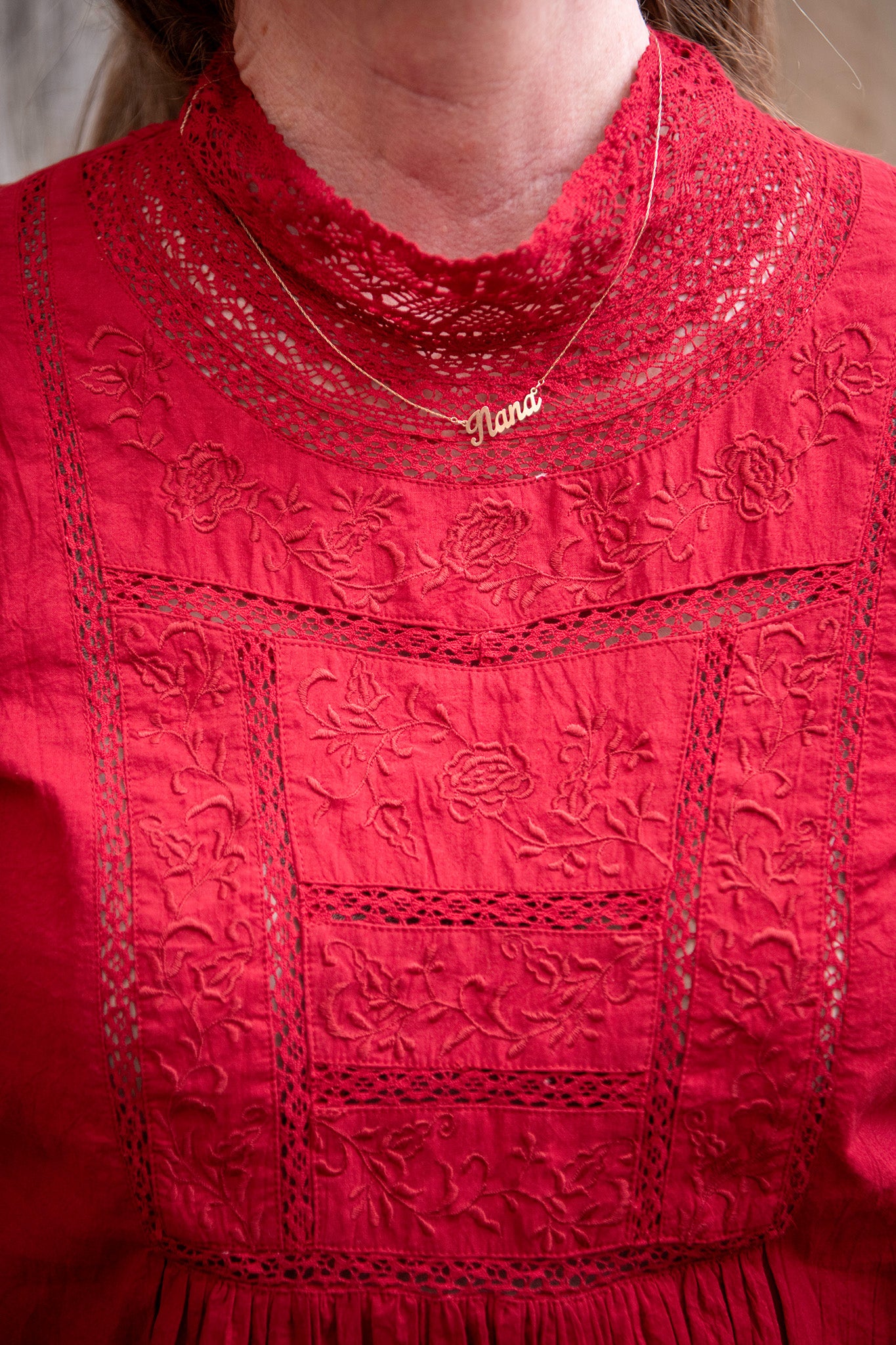 Heirloom Blouse in Deep Scarlet