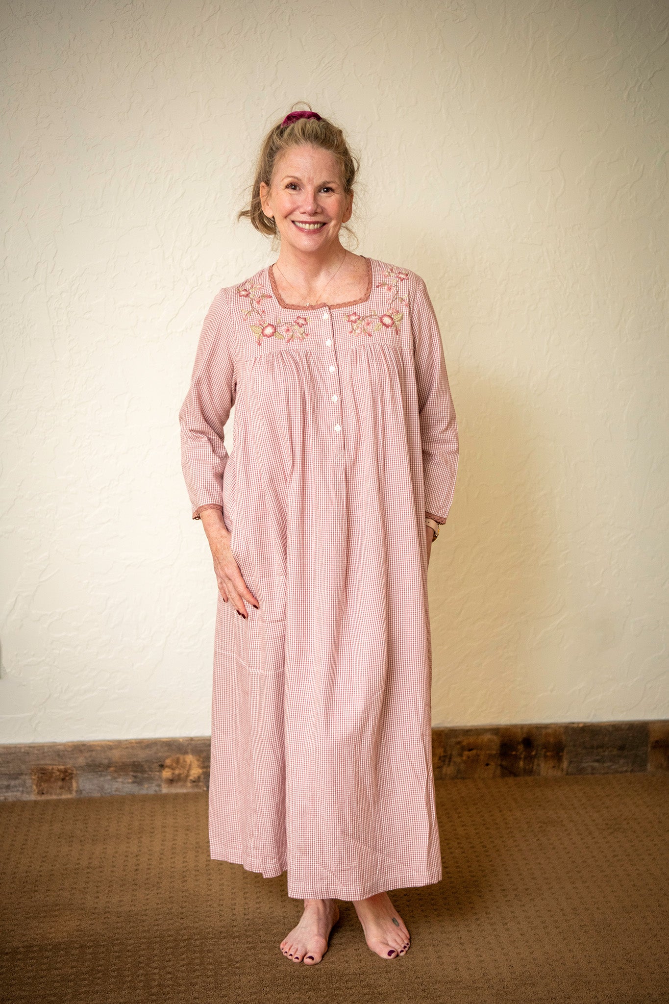 Home Day Nightie in Pink Gingham