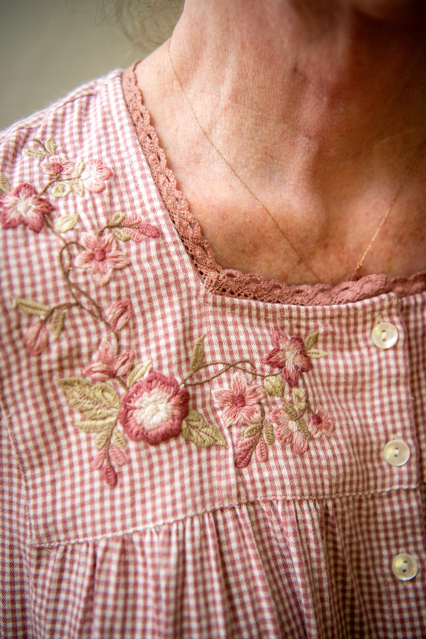 Home Day Nightie in Pink Gingham