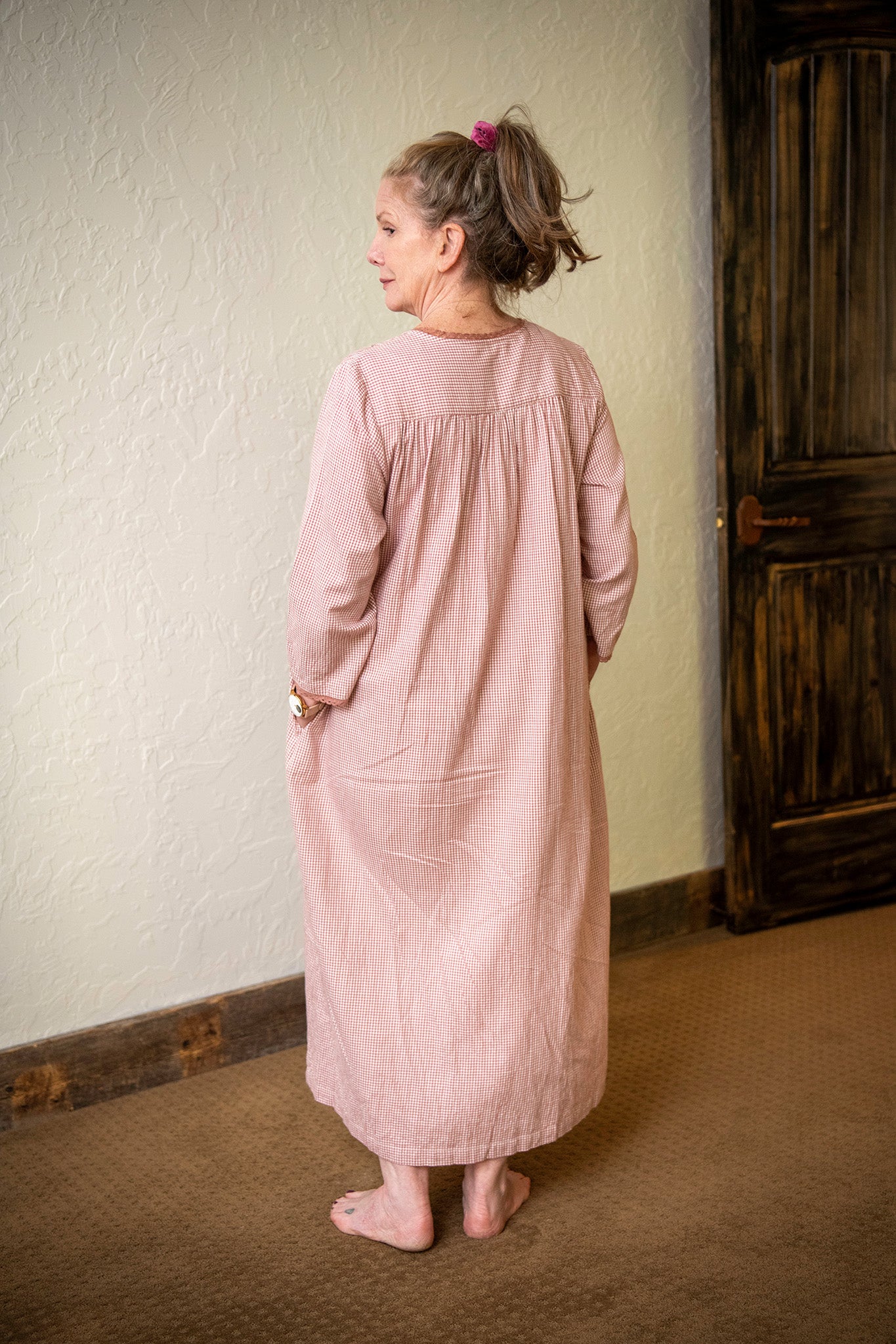 Home Day Nightie in Pink Gingham