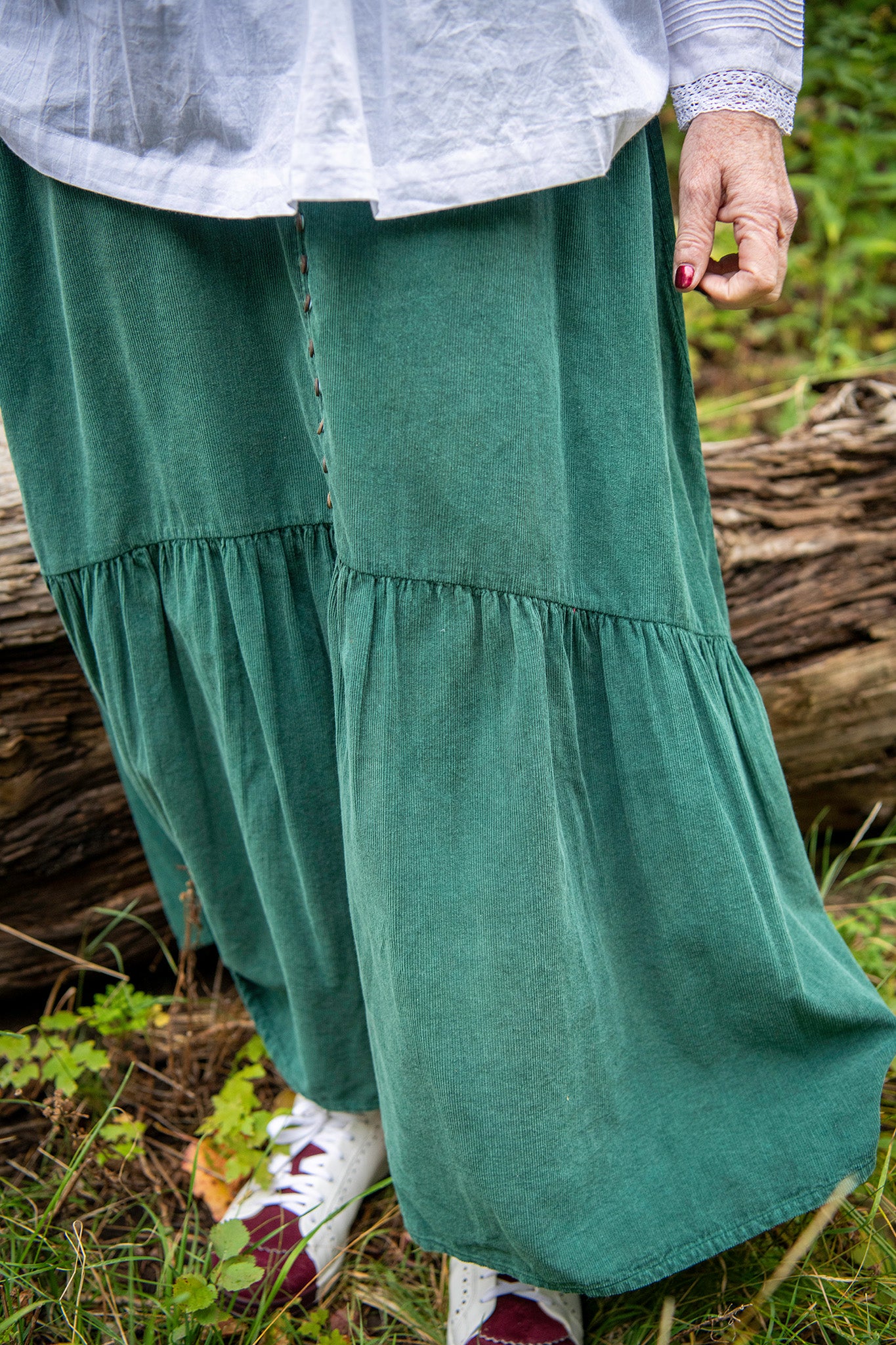 Limited-Edition '50 Years of Loving Laura' Homestead Cord Skirt in Green