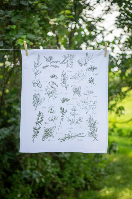 Kitchen Herbs Tea Towel