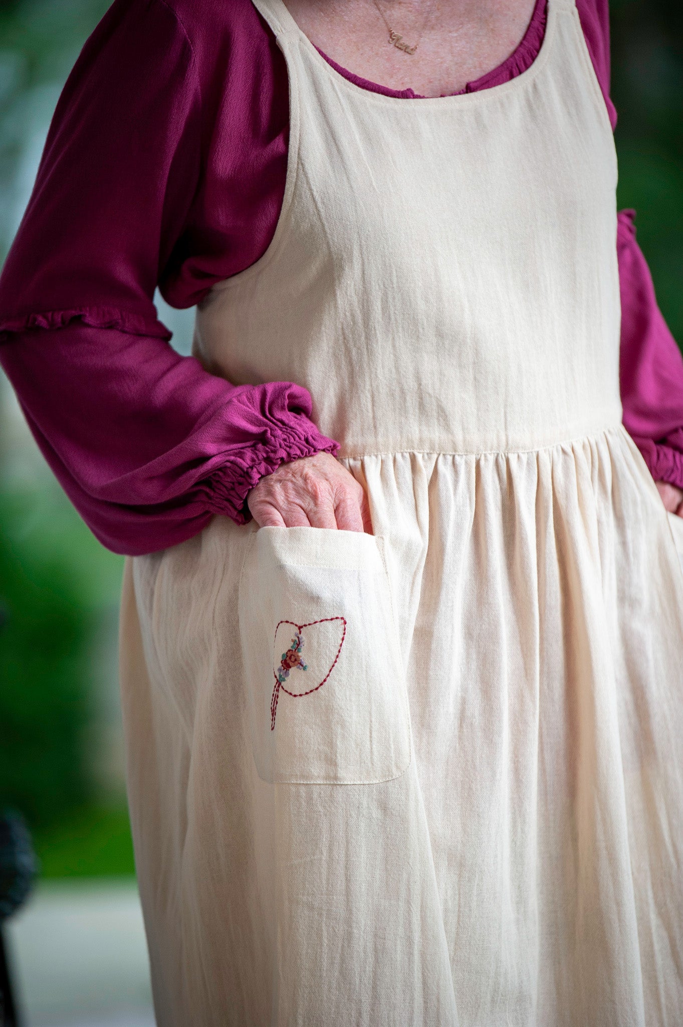 Limited-Edition '50 Years of Loving Laura'  Mercantile Apron in Parchment