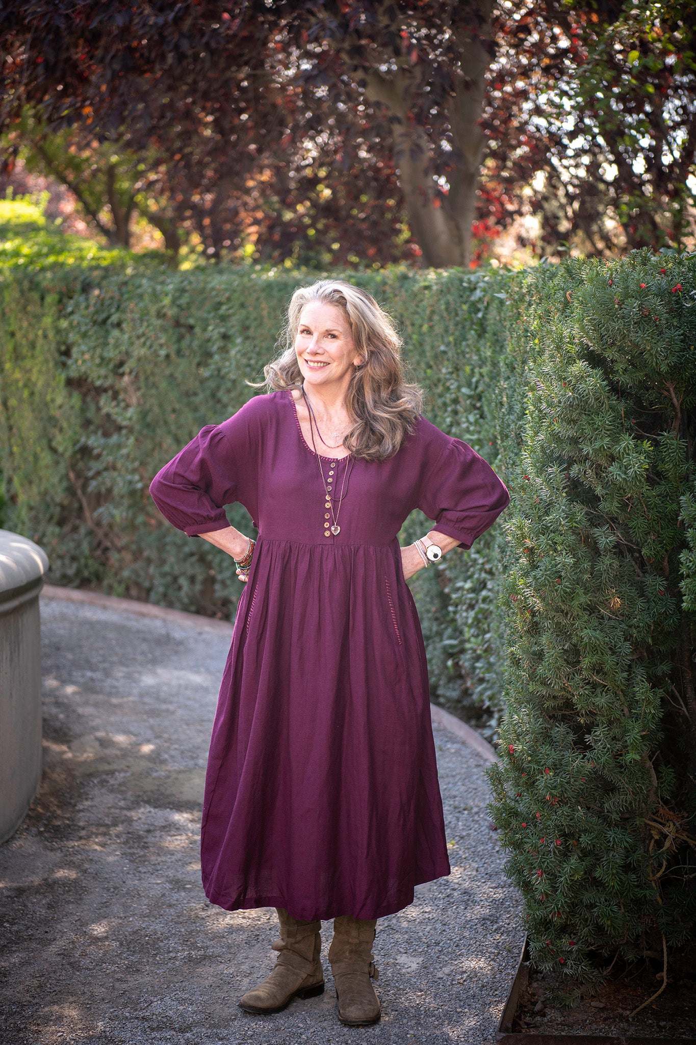 Ms. Beadle Dress in Beet