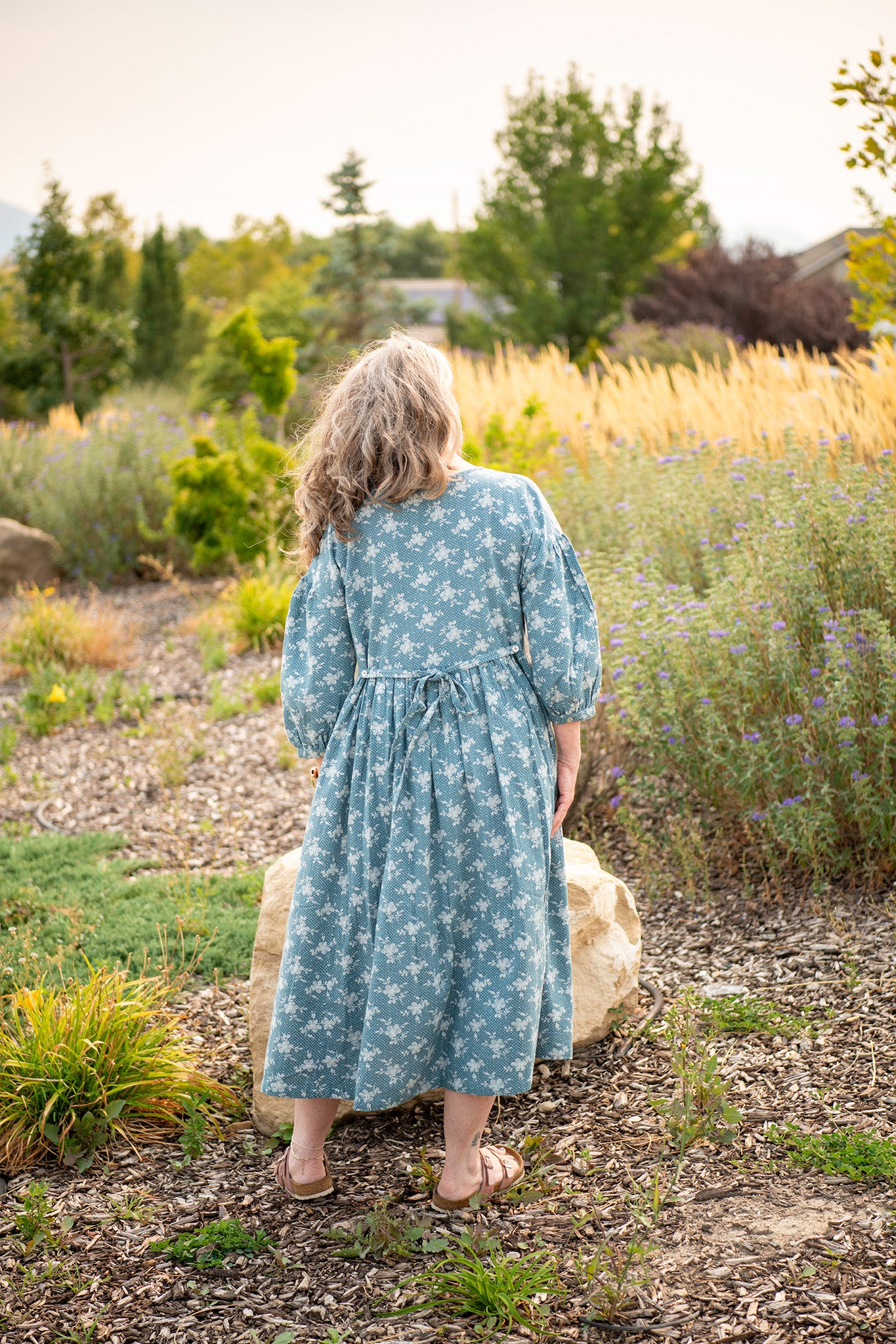 Ms. Beadle Dress in Smoke Grey Floral