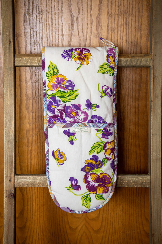 Pansies Double Pot Mitt