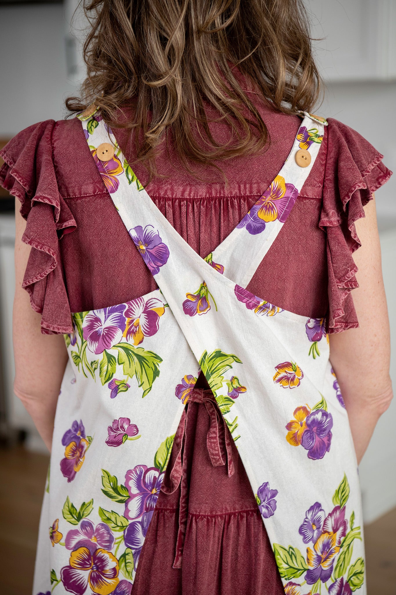 Pansies Farmhouse Apron