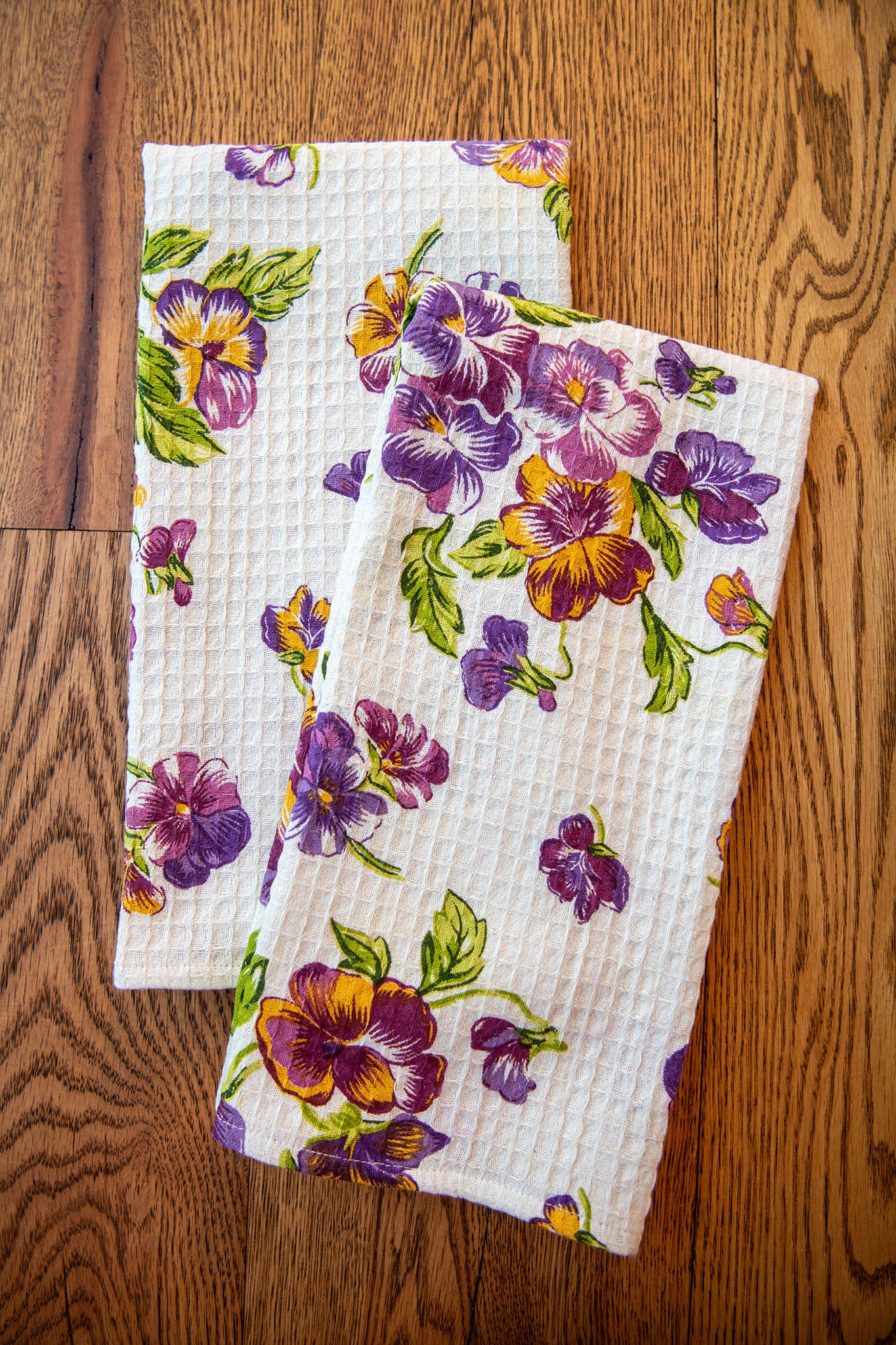 Pansies Tea Towels, Set of 2