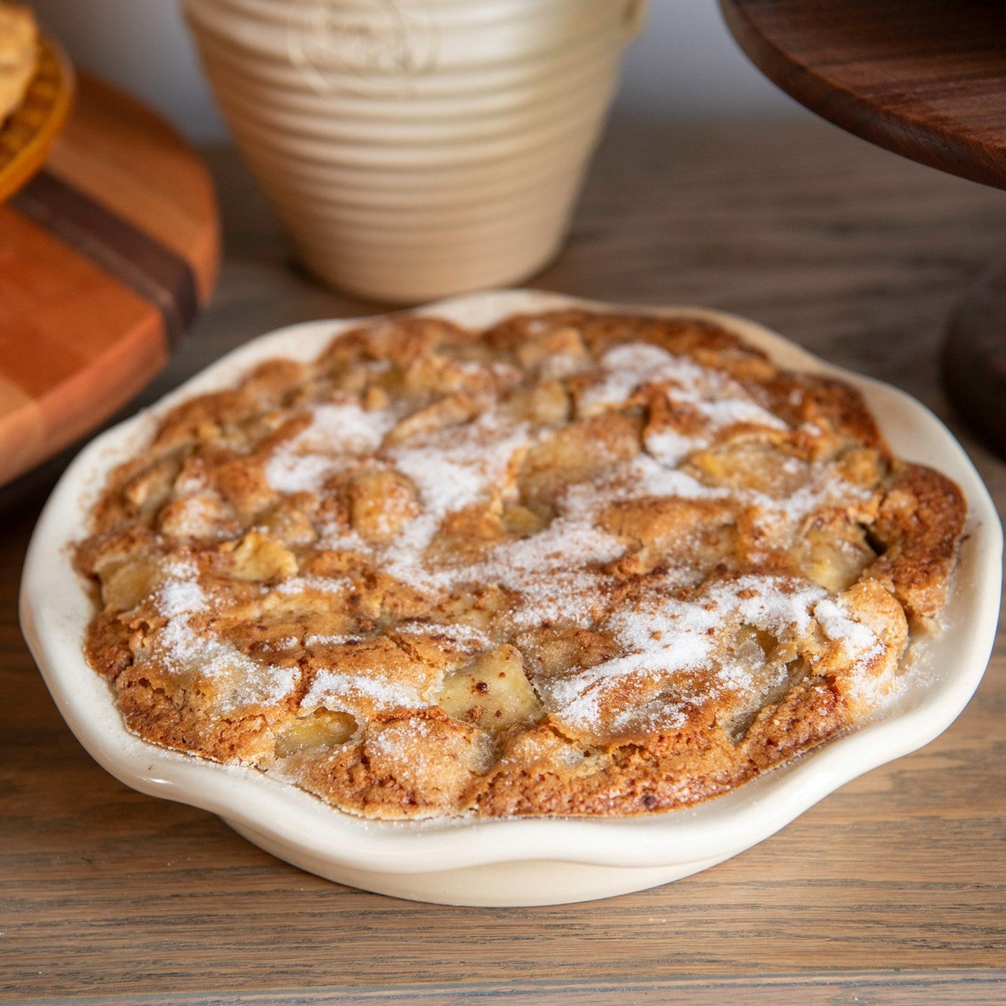 Emerson Pottery Frilly Pie Plate in Pinecone