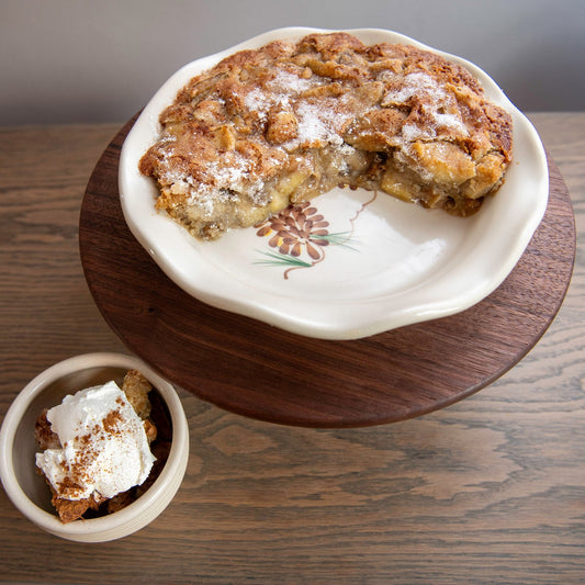 Emerson Pottery Frilly Pie Plate in Pinecone