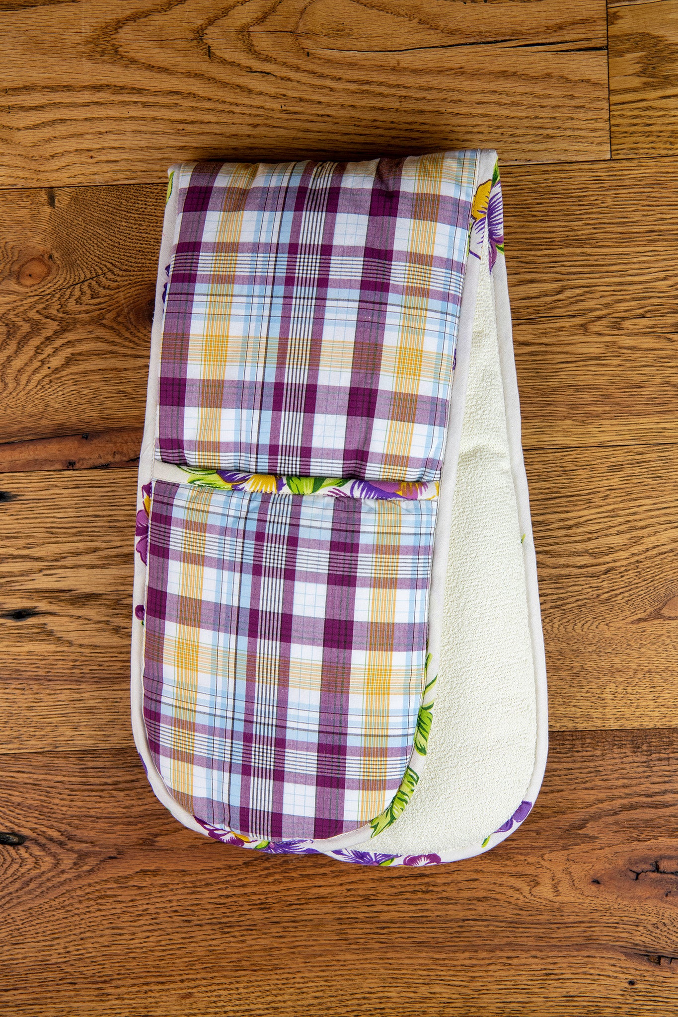 Pansy Plaid Double Pot Mitt