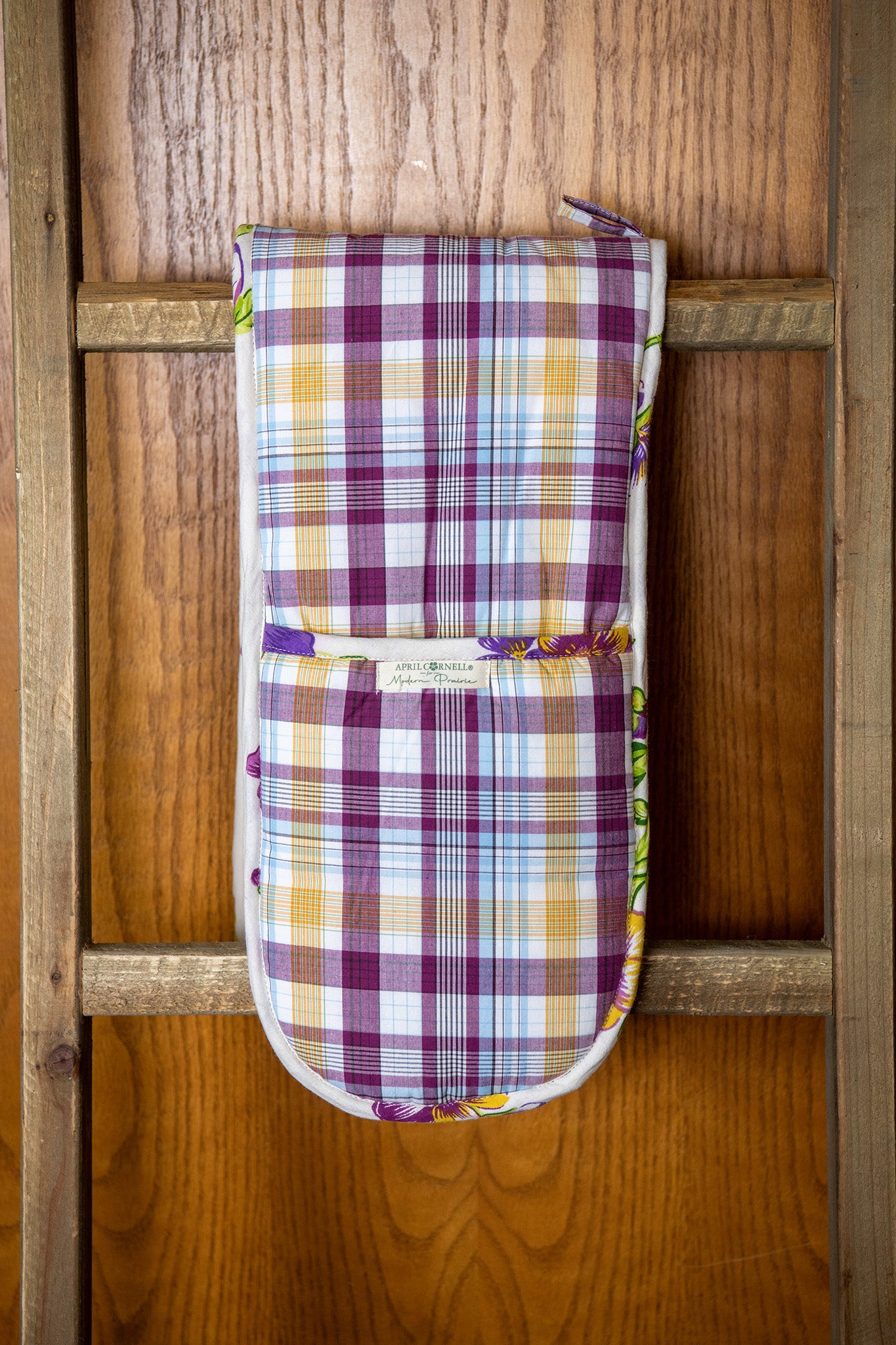 Pansy Plaid Double Pot Mitt