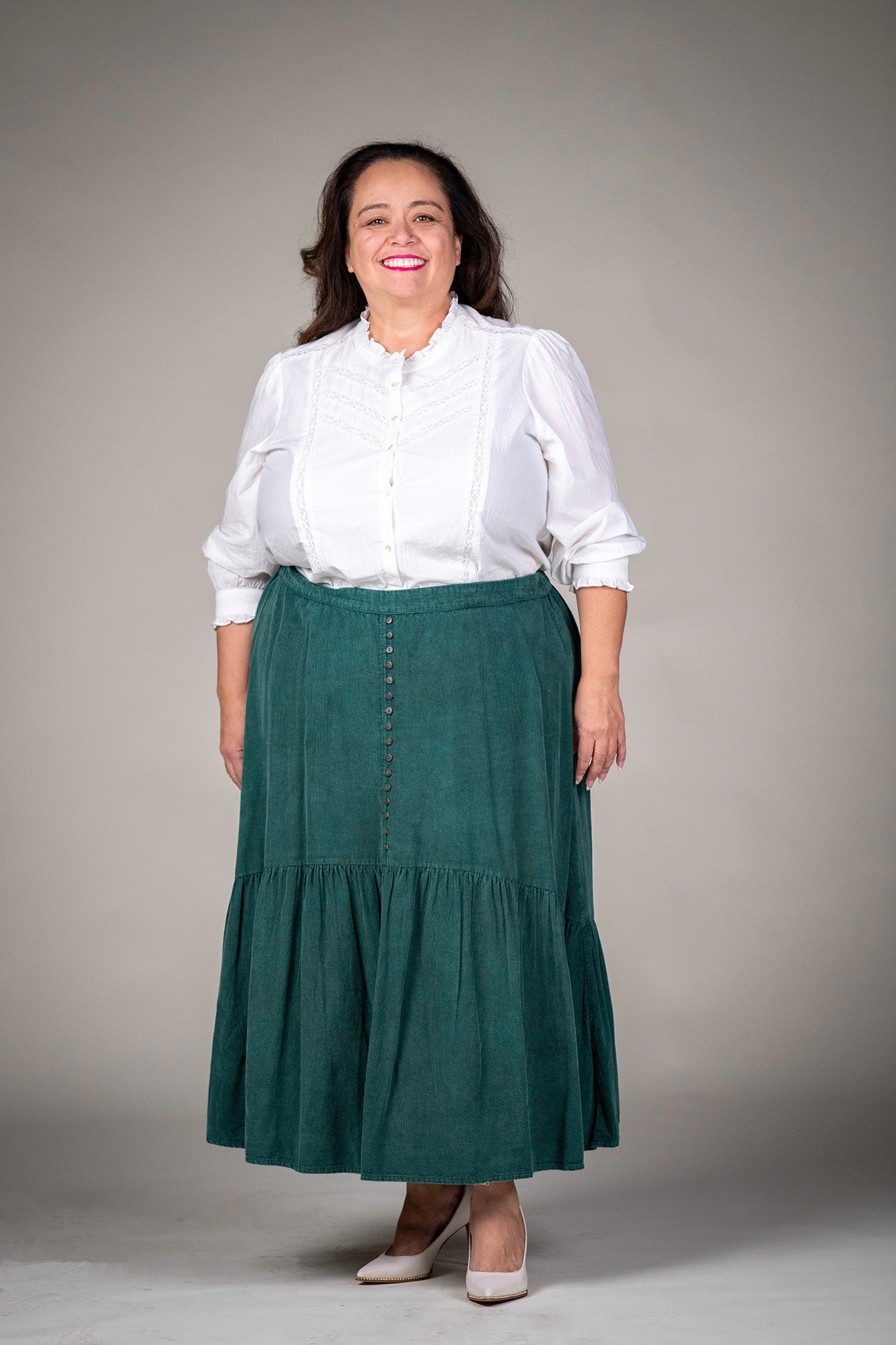 Limited-Edition '50 Years of Loving Laura' Homestead Cord Skirt in Green