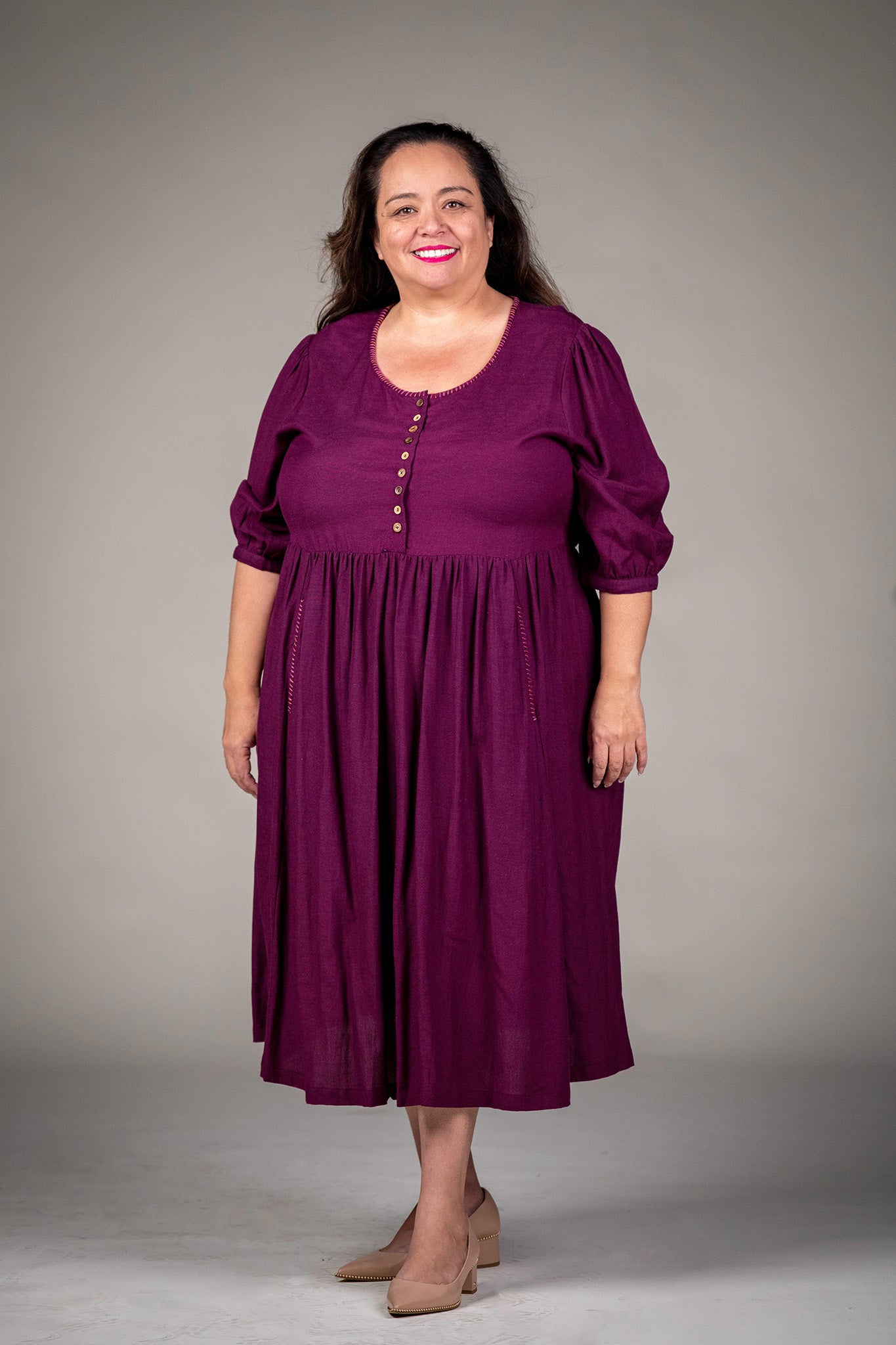 Ms. Beadle Dress in Beet