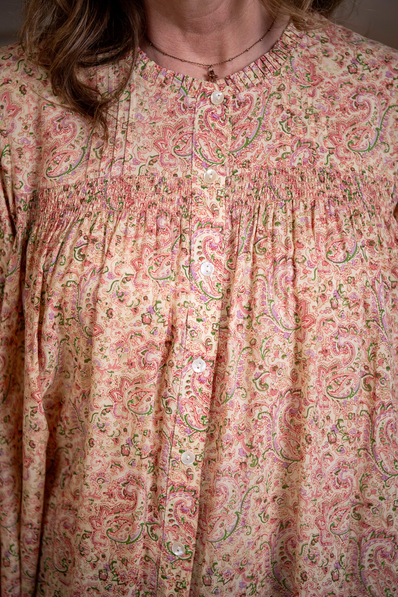 Prague Paisley Blouse in Ecru