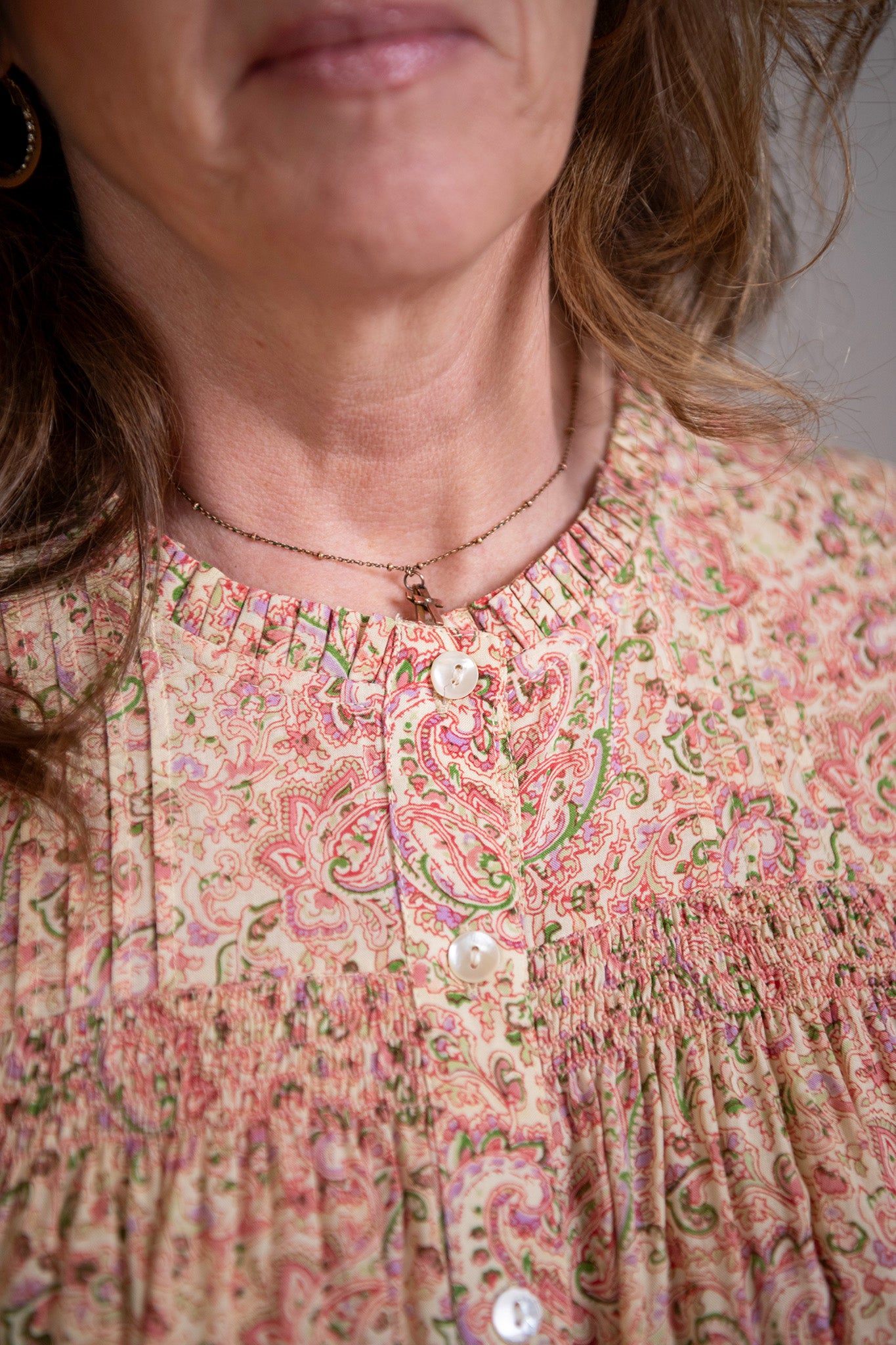 Prague Paisley Blouse in Ecru