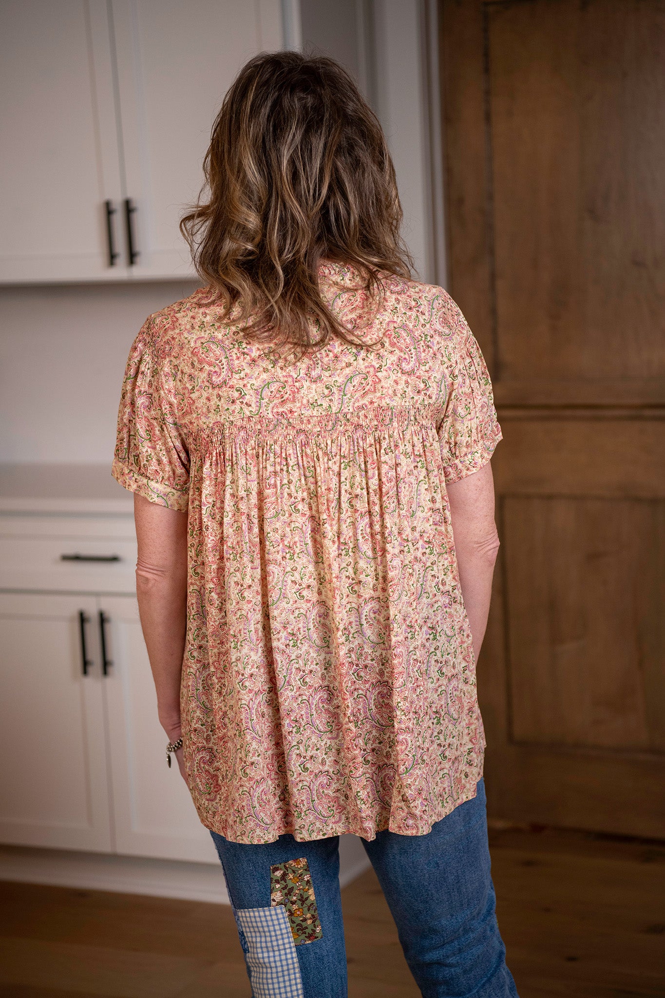 Prague Paisley Blouse in Ecru