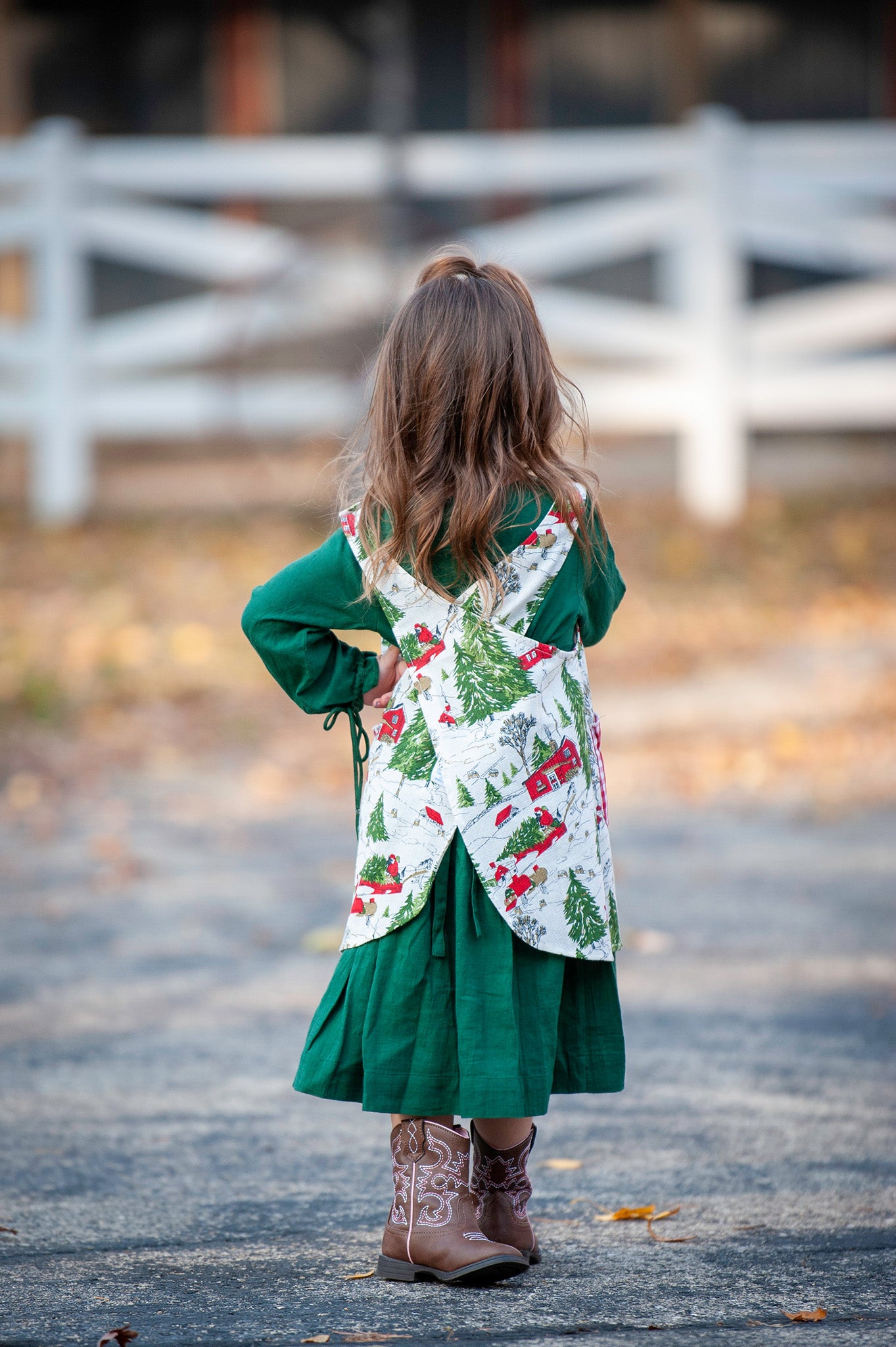 Limited-Edition Christmas Cottage Farmhouse Kids Apron