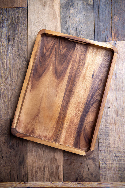 Let's Entertain Acacia Wood Serving Tray — 20" Rectangle