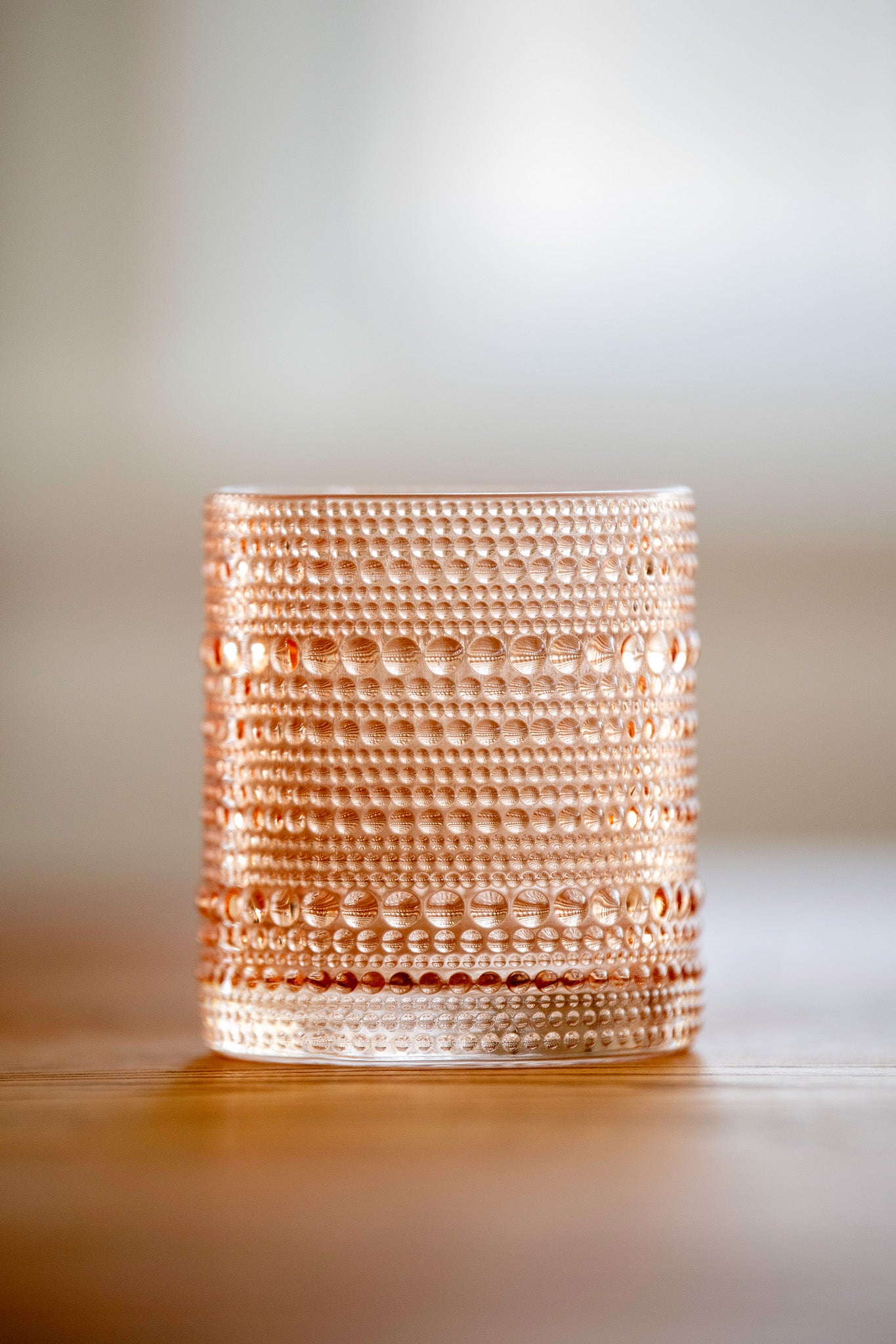 Hobnail Beaded Rose Gold Drinking Glasses — Set of 6, 10 oz.