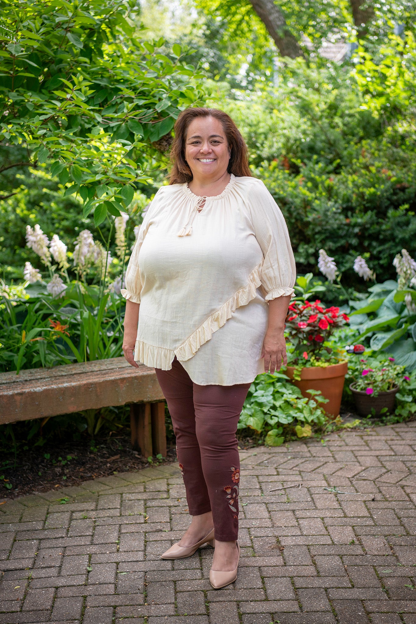 Rose Petal Blouse in Ecru