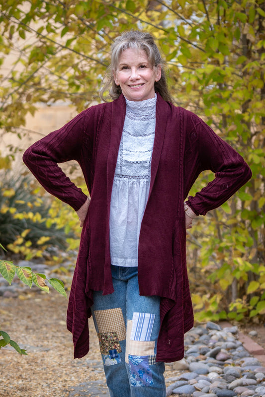 Comfort & Joy Shrug Sweater in Wine