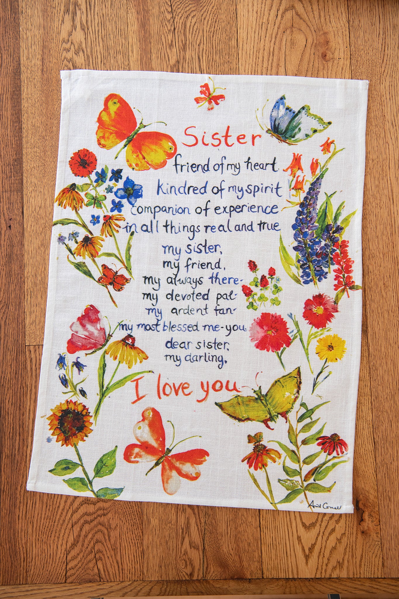 Prairie Sister's Poem Tea Towel