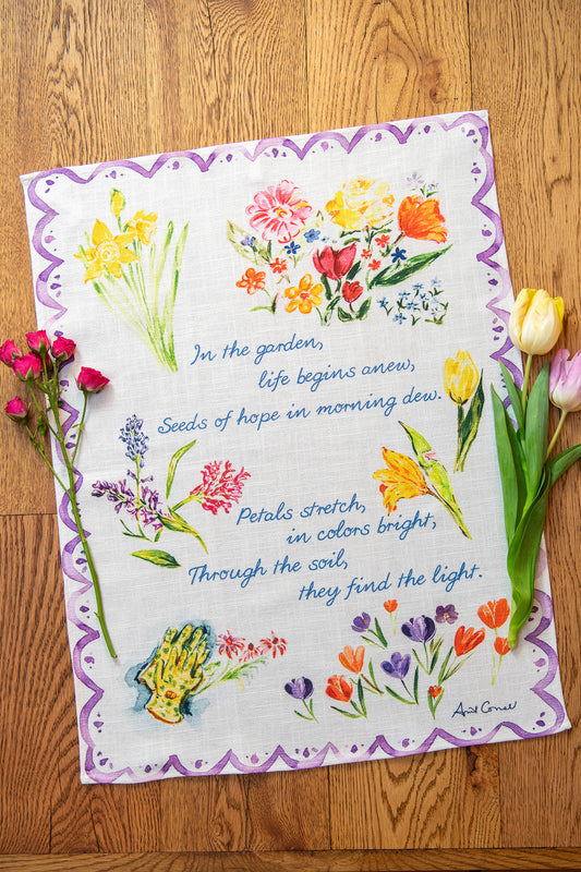 Spring Blooms Tea Towel