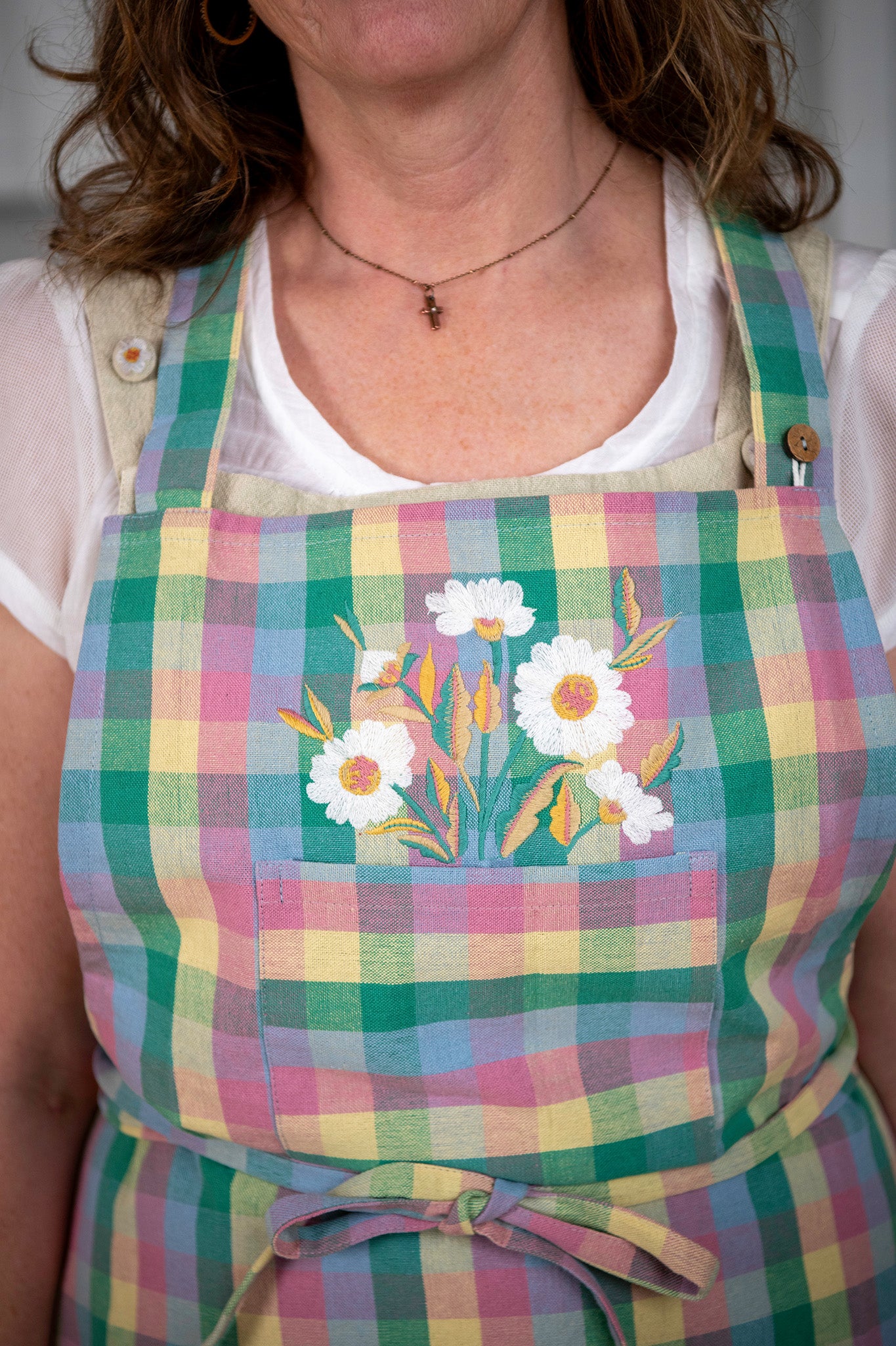 Spring Garden Plaid Apron