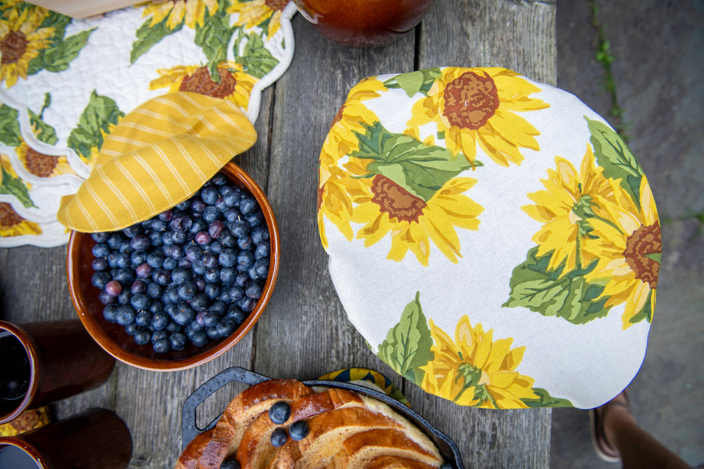 Sunflower Bowl Covers, Set of 2