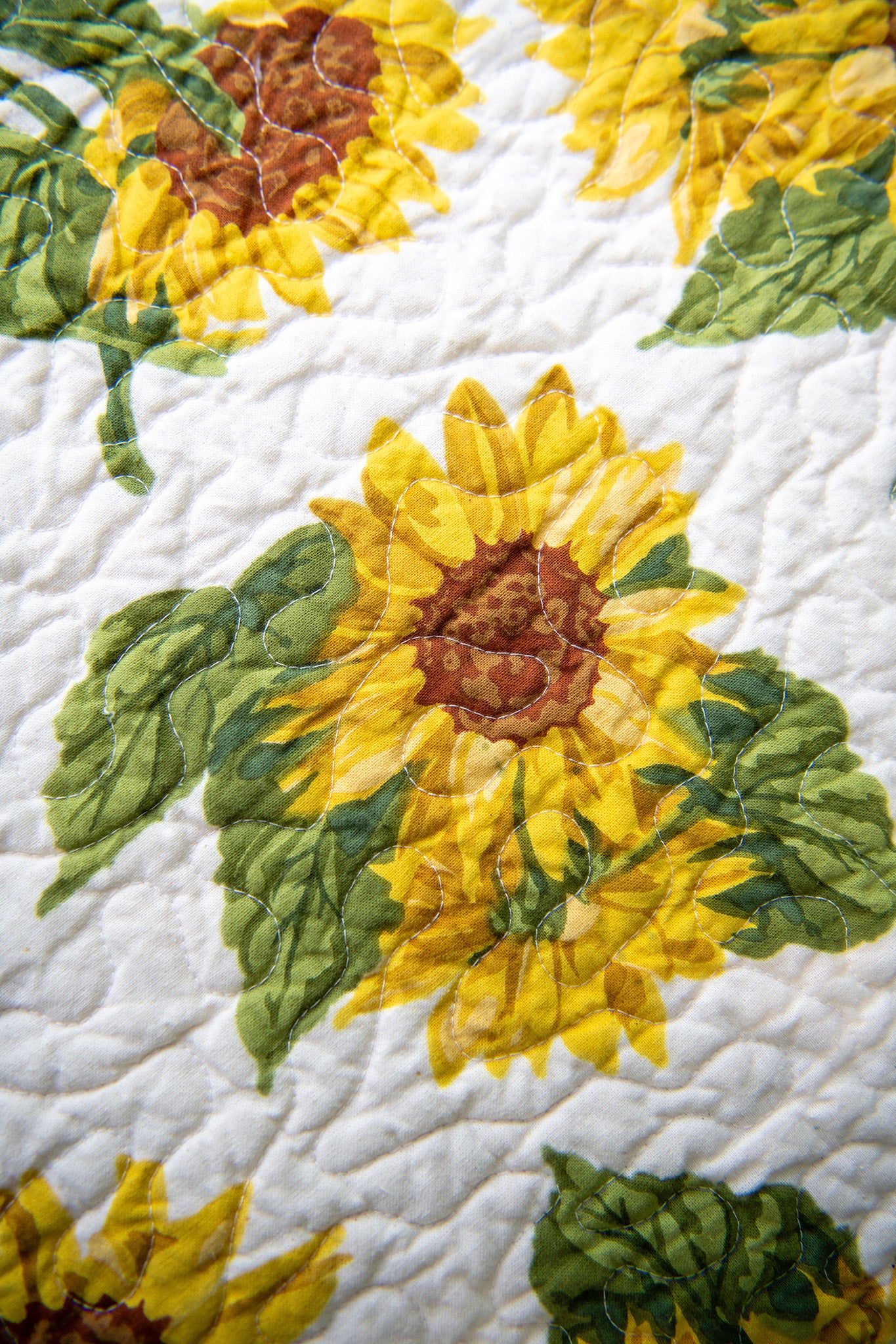 Sunflower Quilted Placemat in Ivory, Set of 4