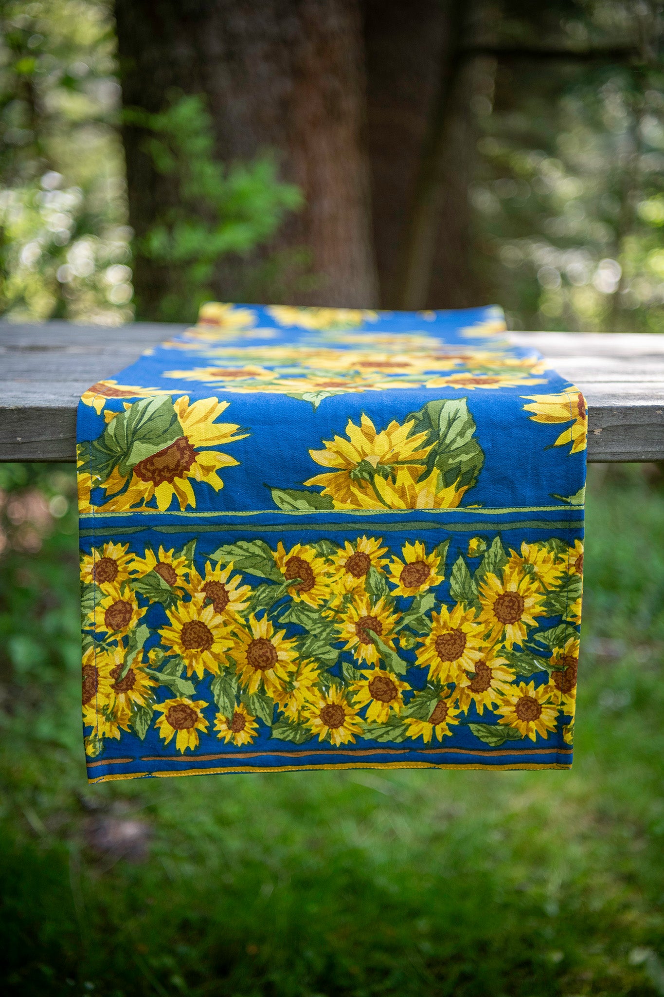 Sunflower Table Runner in Navy