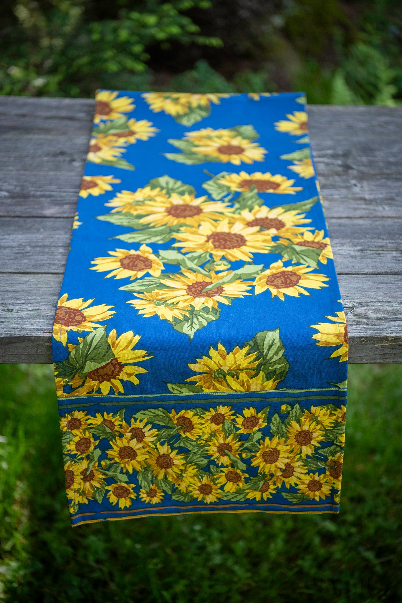 Sunflower Table Runner in Navy