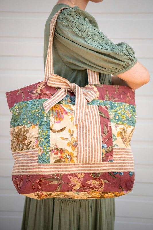 Cottagecore Patchwork Market Tote