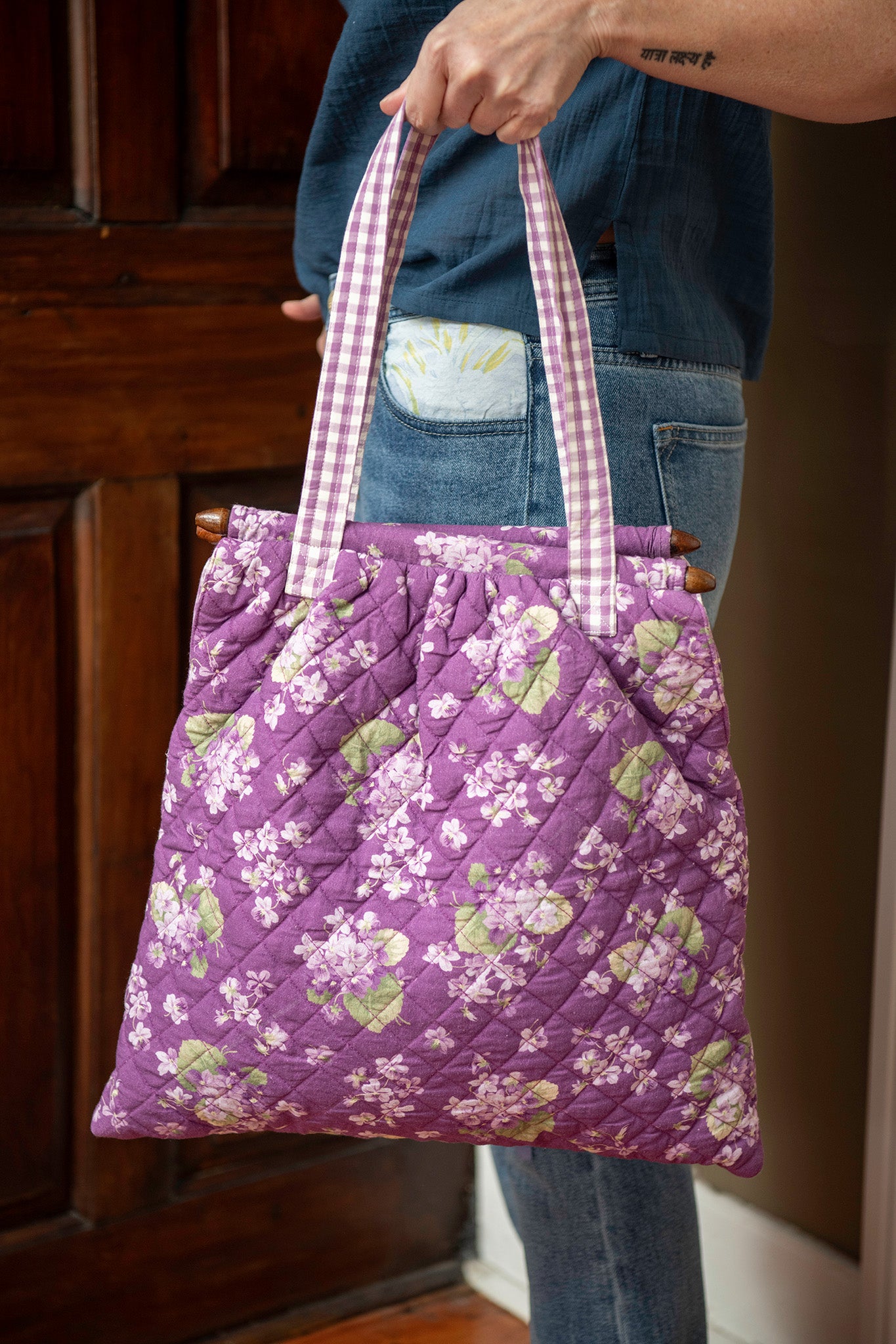 Vivid Violet Knitting Bag