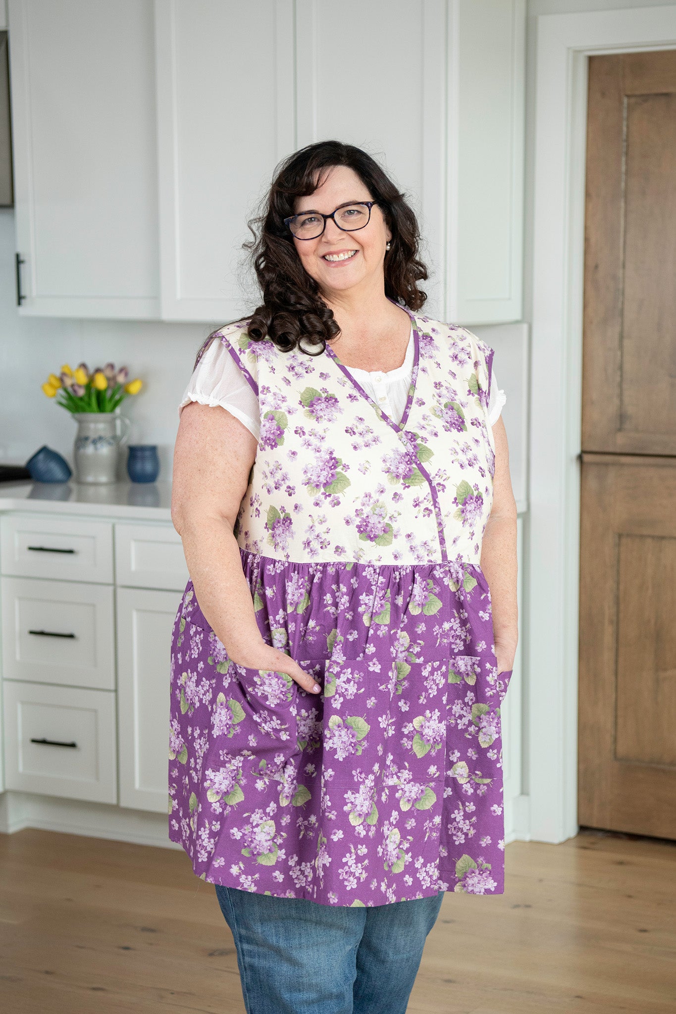 Vivid Violet Patchwork Wrap Apron