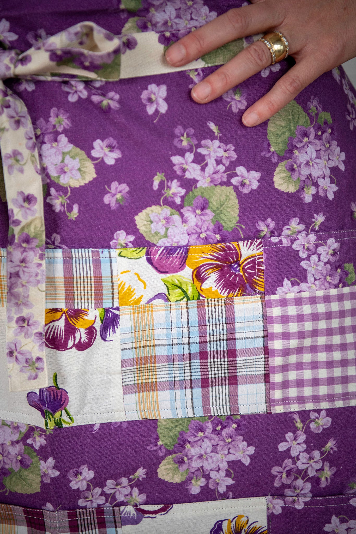 Vivid Violet Patchwork Gathering Apron