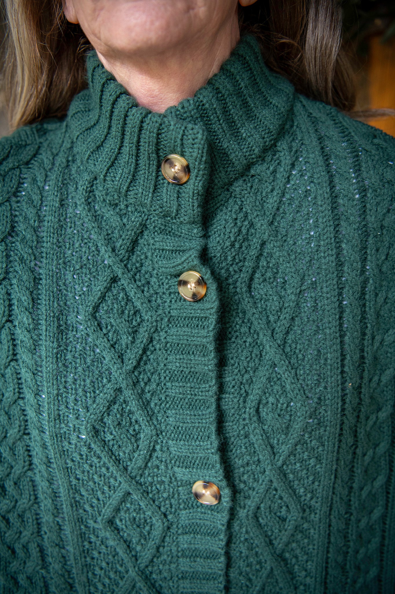 Woodland Cape Sweater in Forest Green