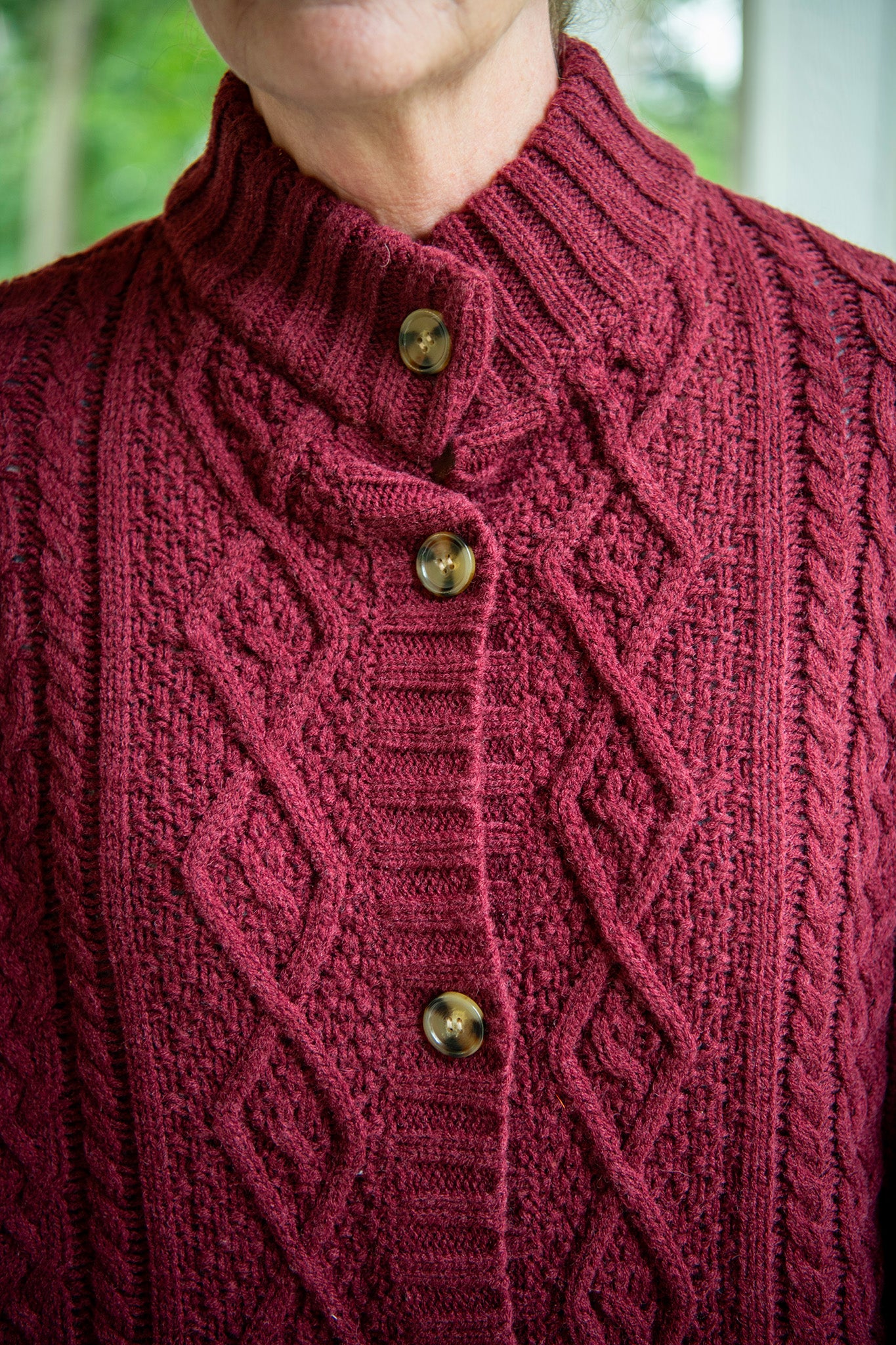 Woodland Cape Sweater in Wine